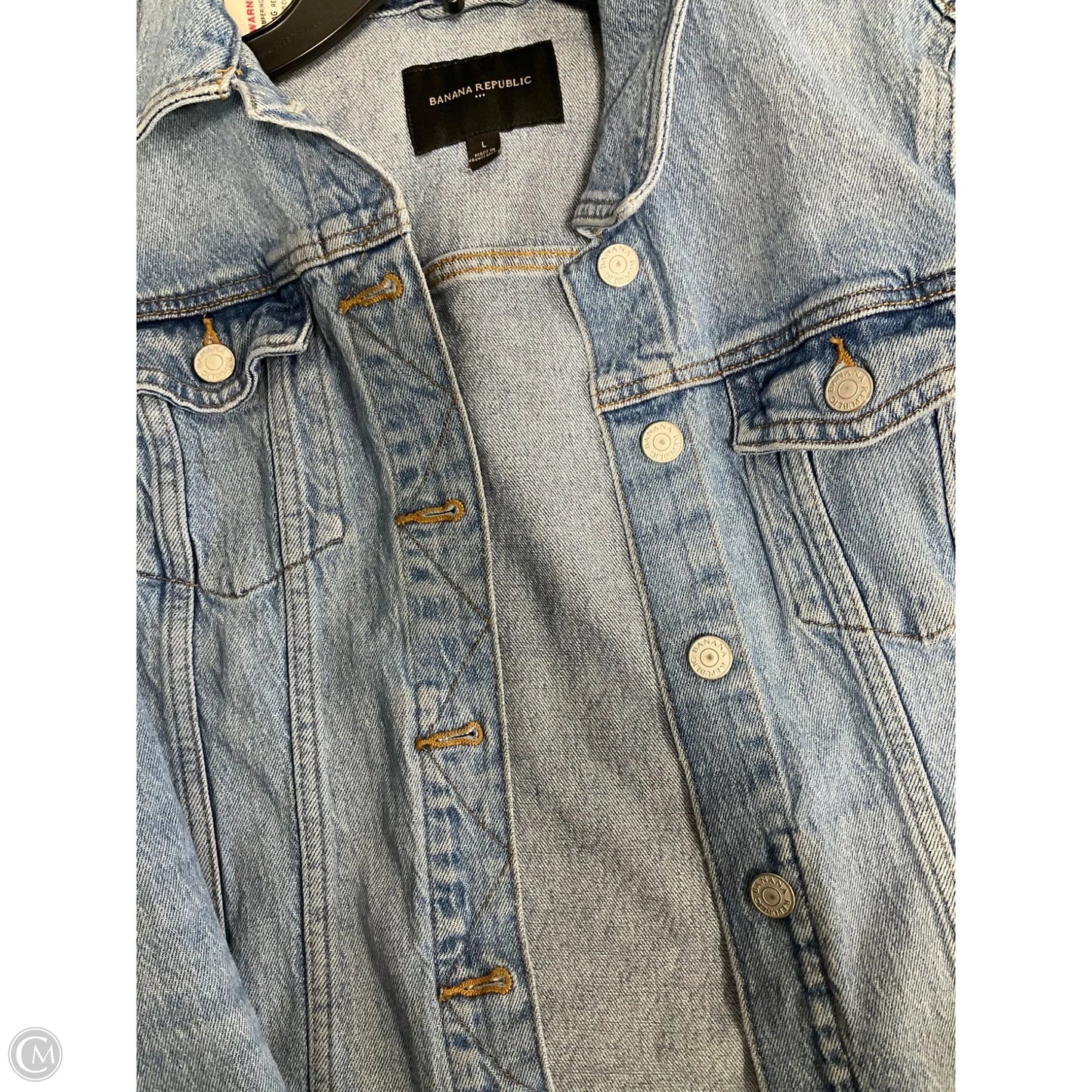 Jacket Denim By Banana Republic In Blue, Size: L
