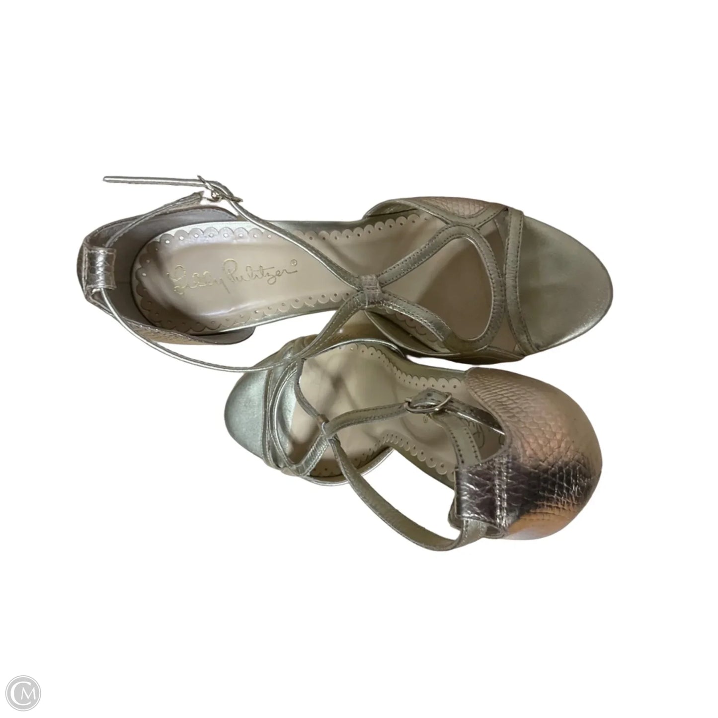 Sandals Designer By Lilly Pulitzer In Gold, Size: 7.5