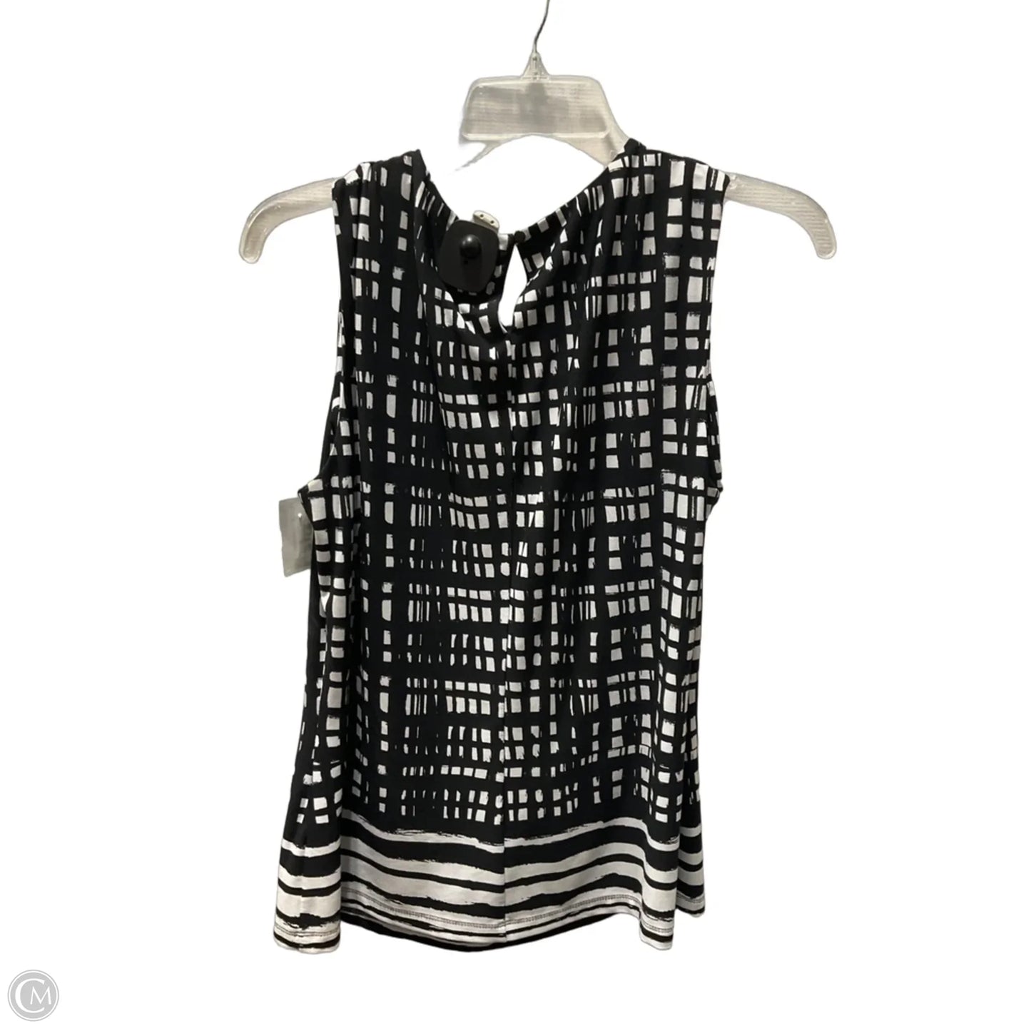 Top Sleeveless By Calvin Klein In Black & White, Size: M