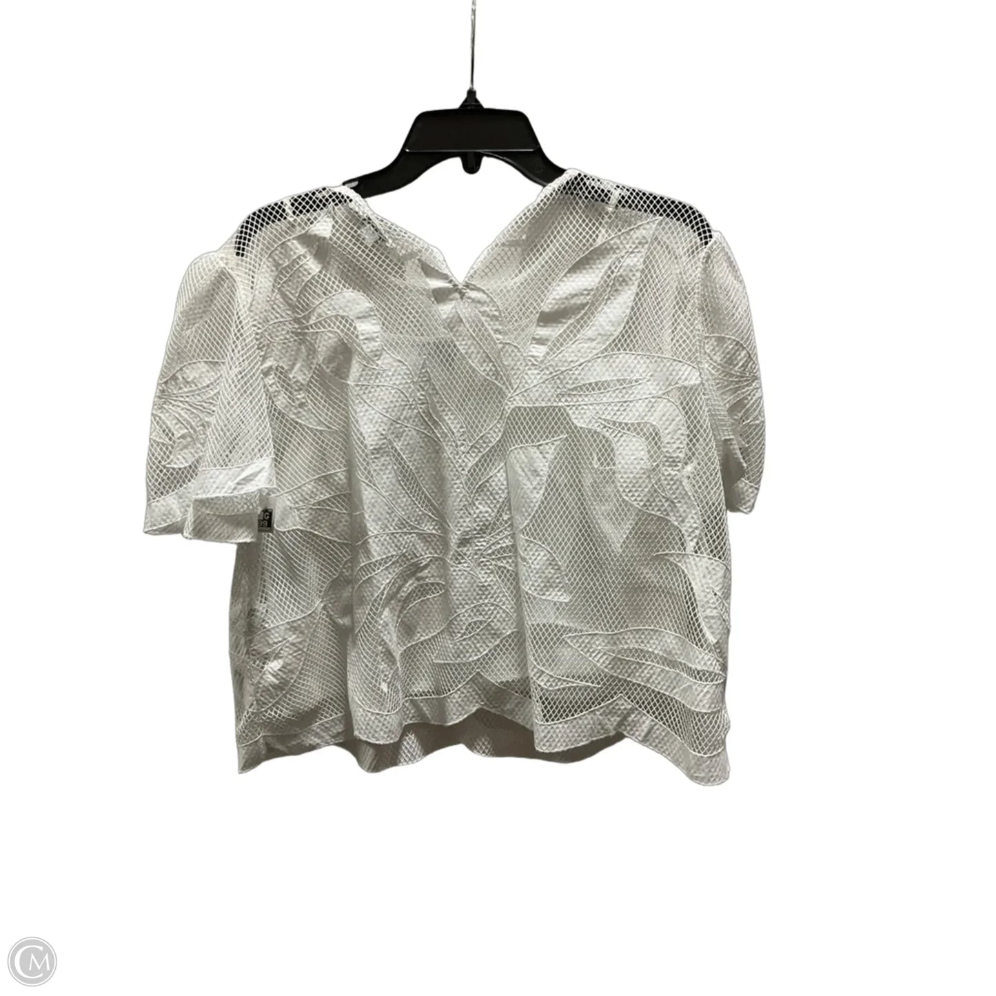 Top Short Sleeve By Chicos In White, Size: Xl