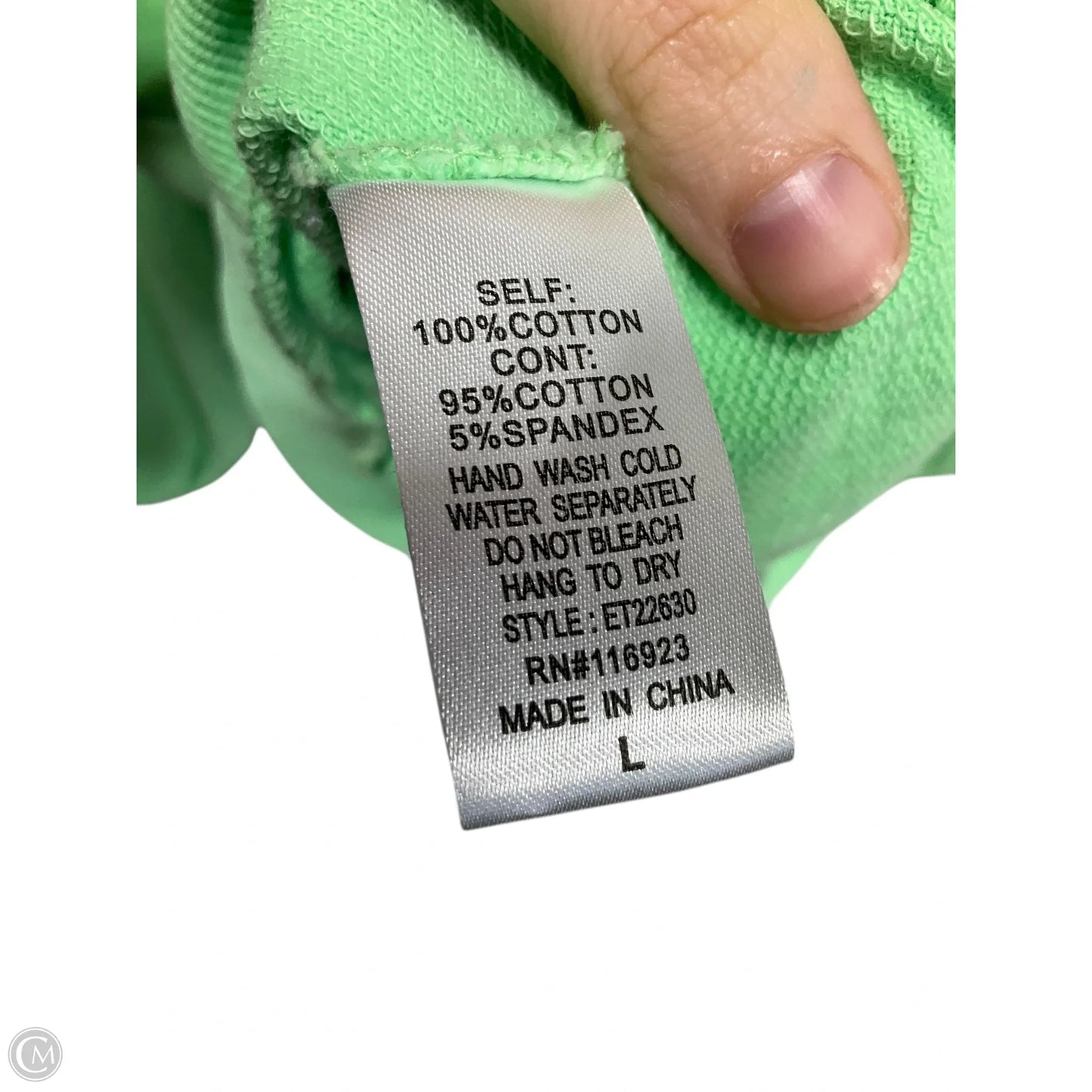 Top Long Sleeve By Easel In Green, Size: L