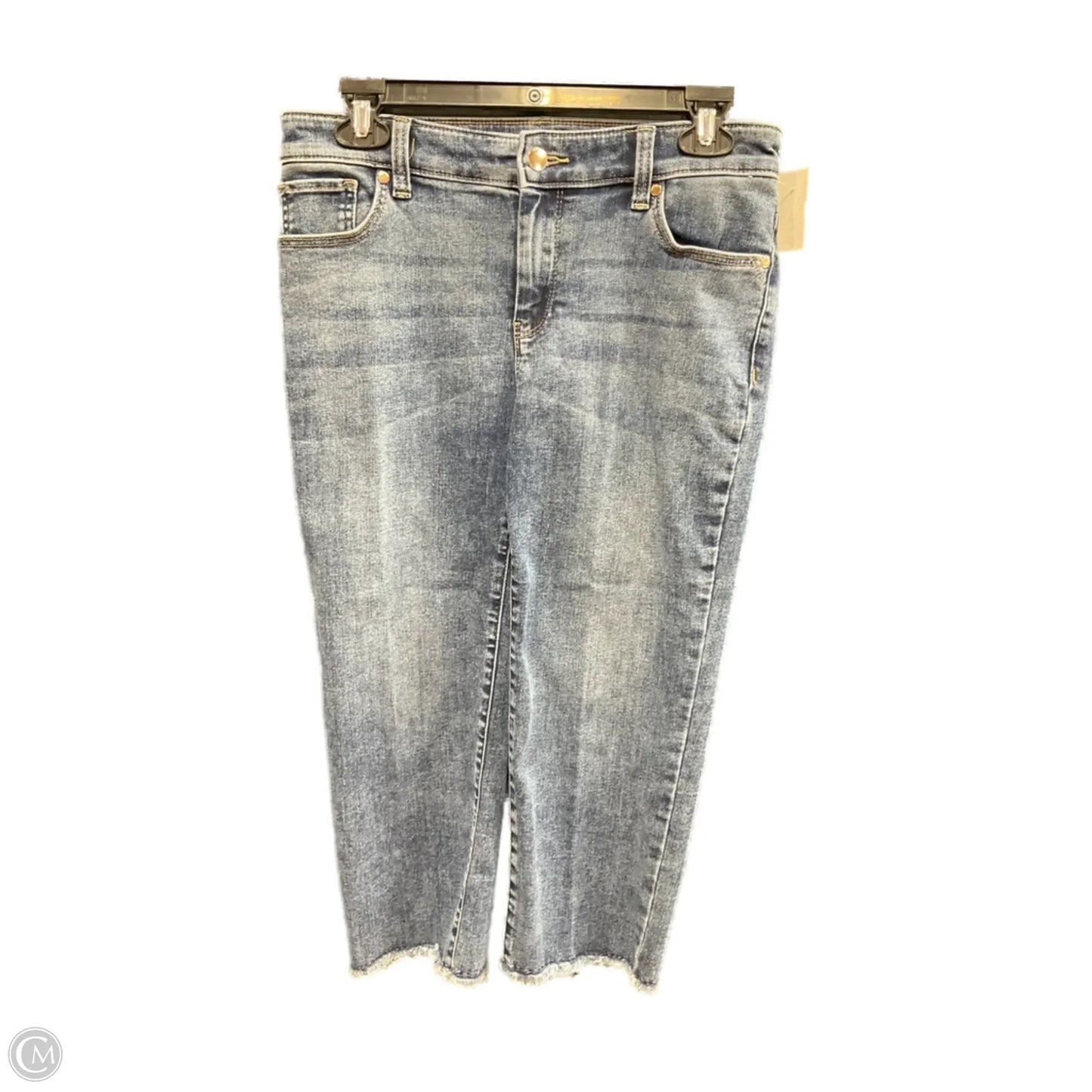 Jeans Cropped By Chicos In Blue Denim, Size: 0