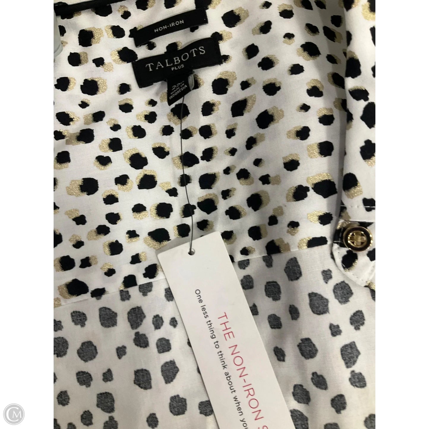 Blouse Long Sleeve By Talbots In Animal Print, Size: 2x