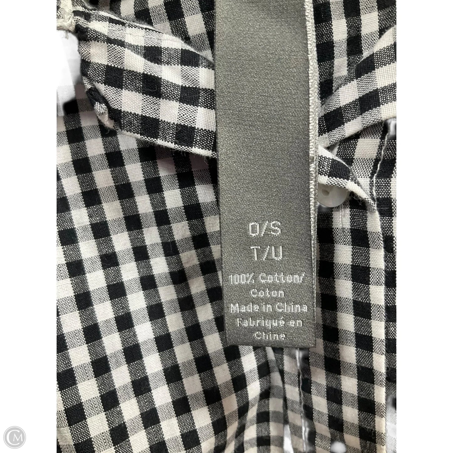 Blouse Sleeveless By Vince Camuto In Plaid Pattern, Size: Osfm