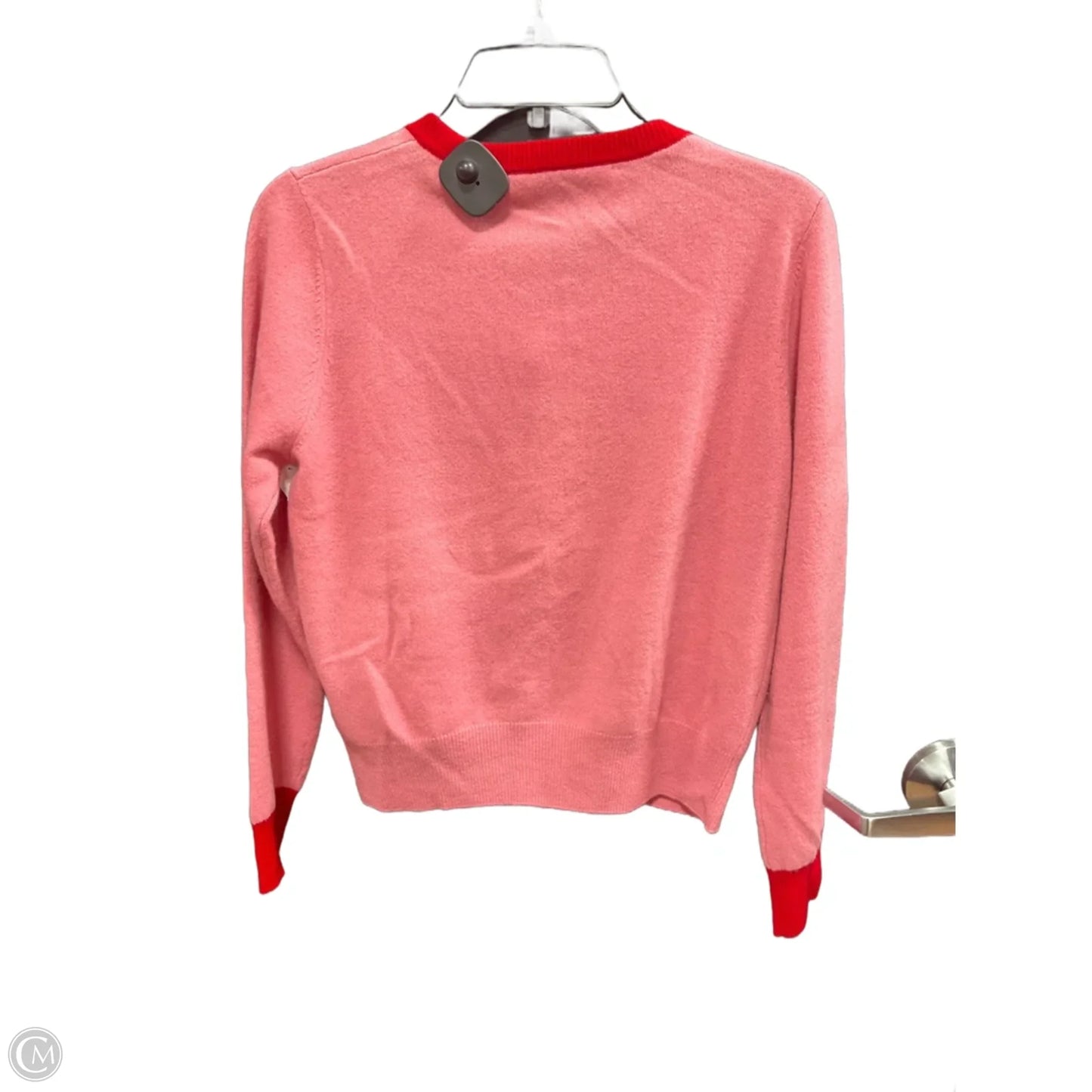 Sweater Cardigan By Clothes Mentor In Pink & Red, Size: L