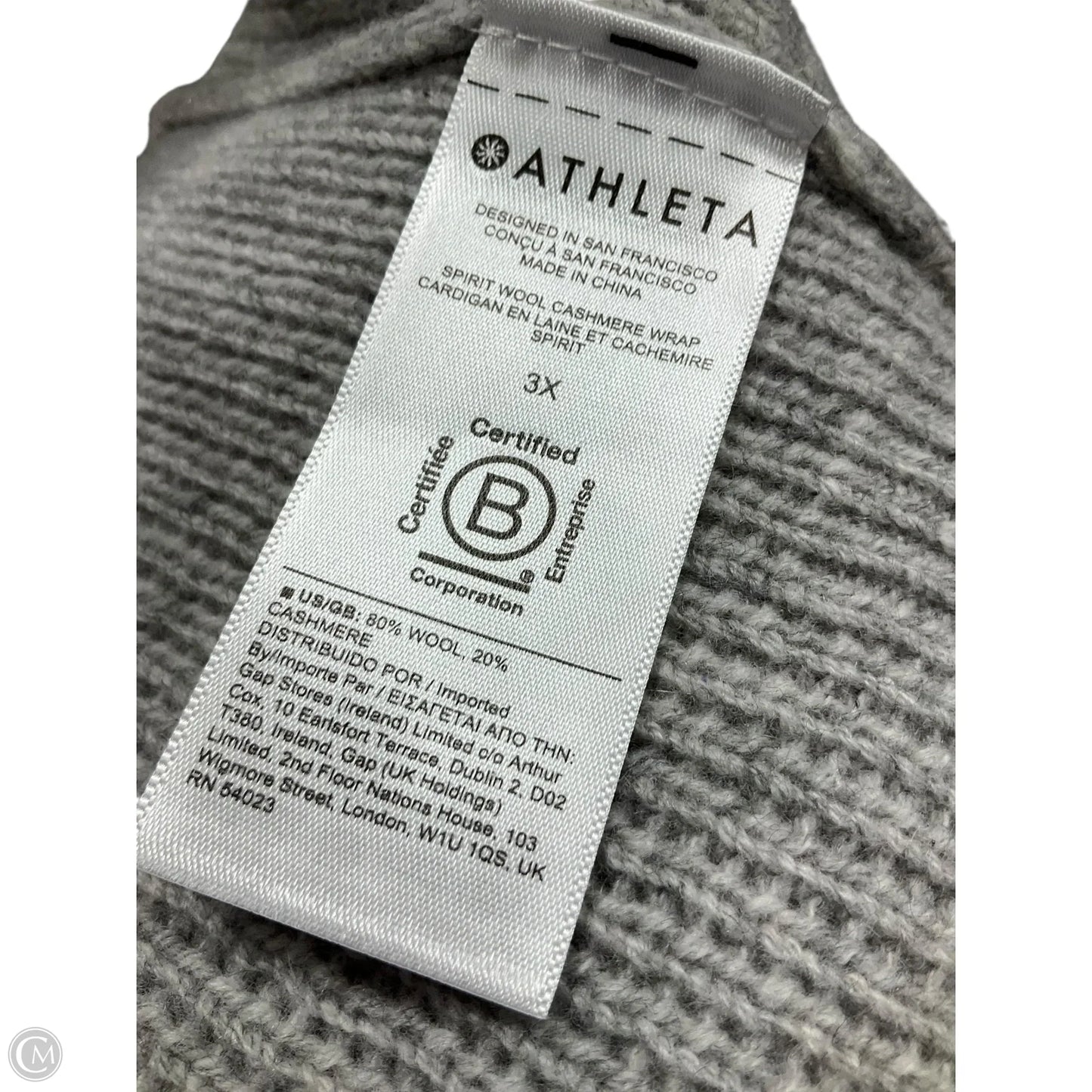 Sweater Cardigan By Athleta In Grey, Size: 3x