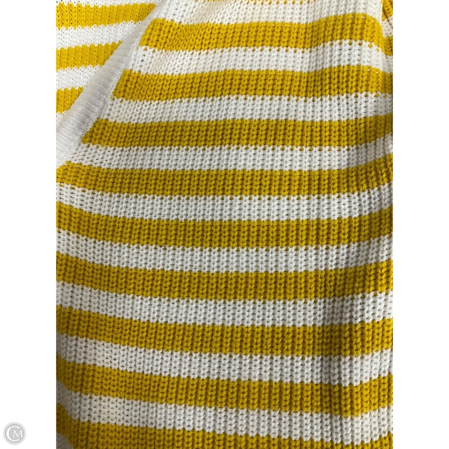 Sweater Cardigan By Loft In Striped Pattern, Size: M