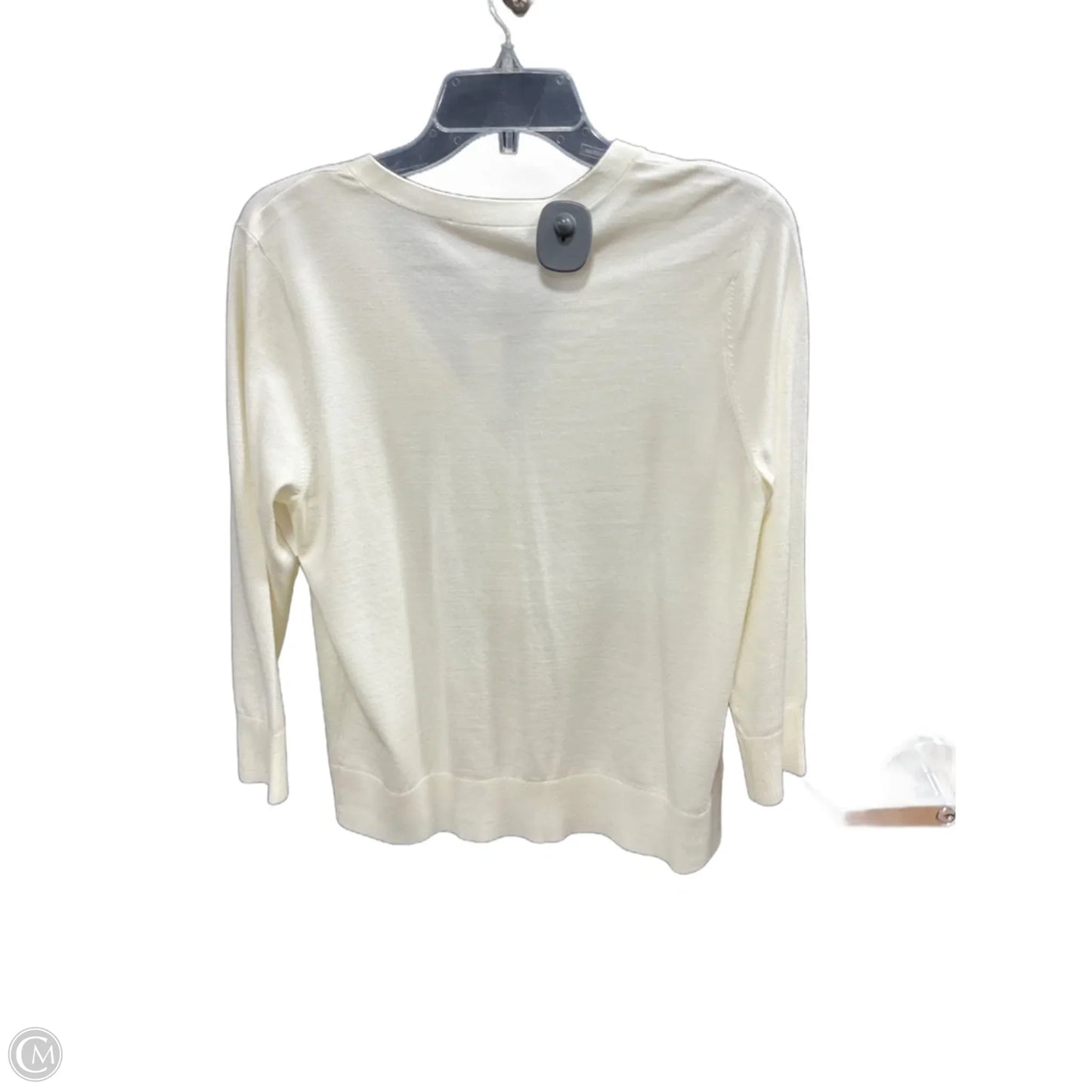 Sweater Cardigan By Loft In Cream, Size: L