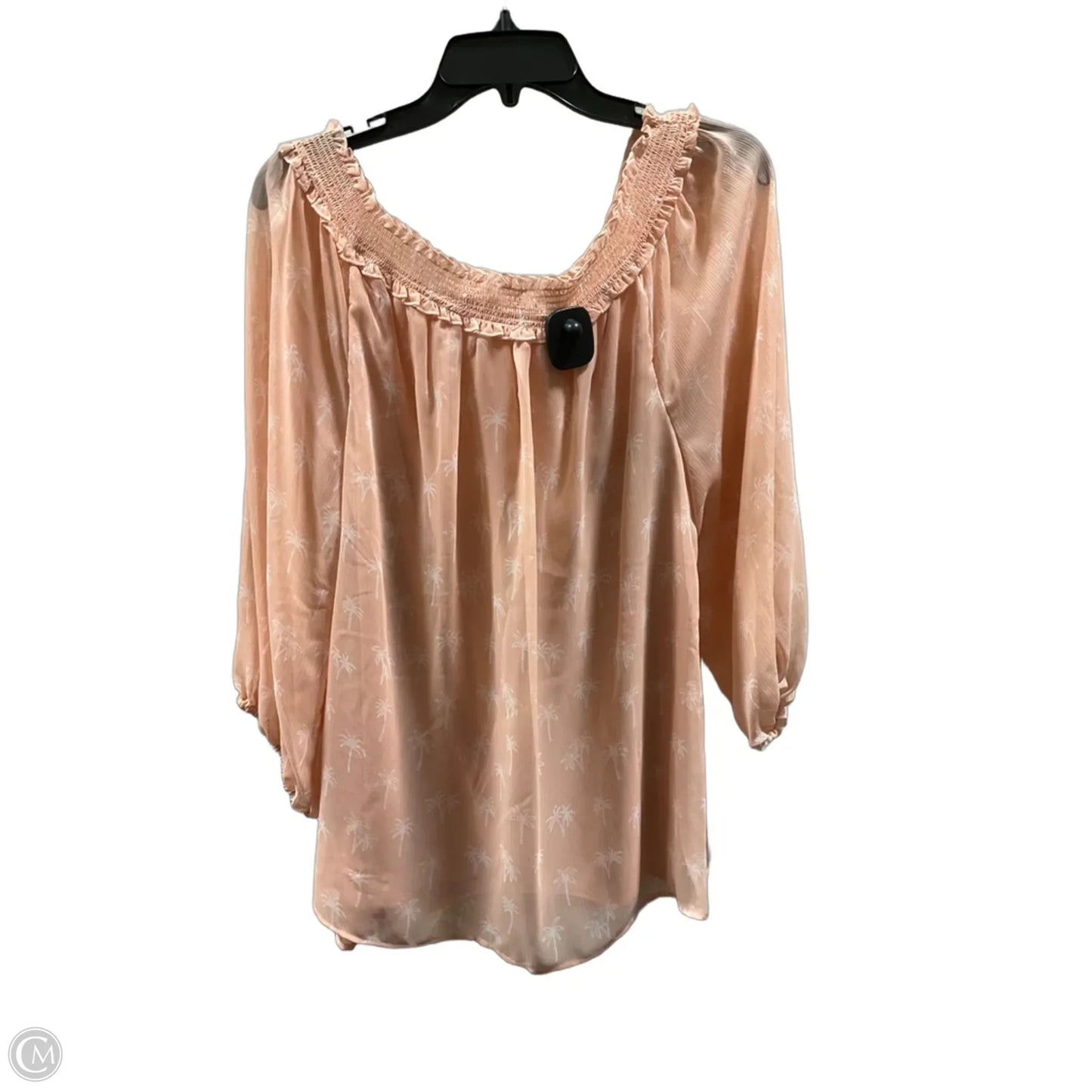 Top 3/4 Sleeve By Lc Lauren Conrad In Peach, Size: Xxl
