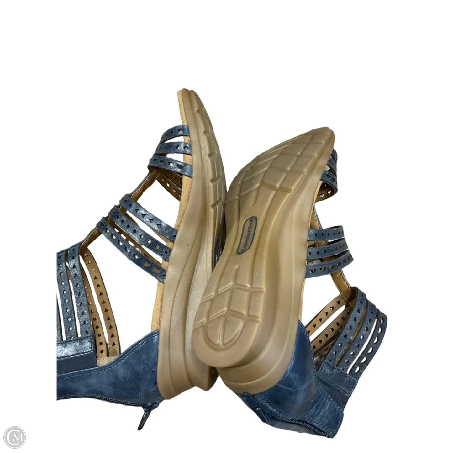 Sandals Heels Platform By Comfortiva In Blue, Size: 8