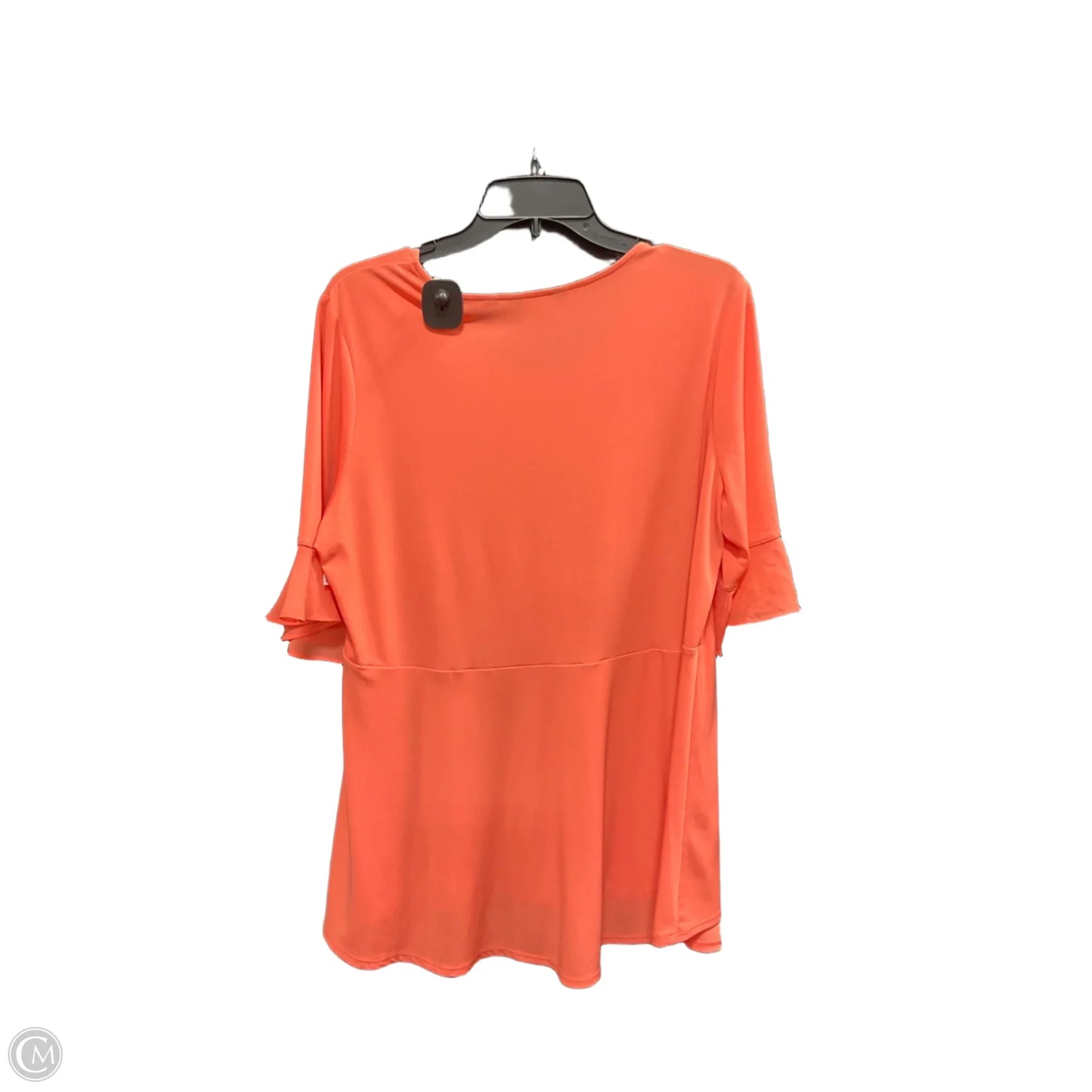 Top 3/4 Sleeve By Susan Graver In Peach, Size: L