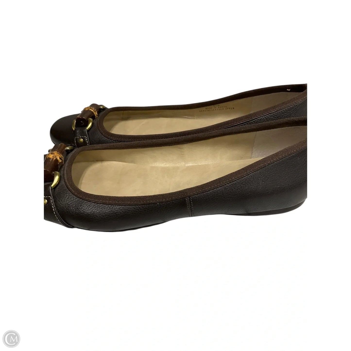 Shoes Flats By Talbots In Brown & Gold, Size: 9.5