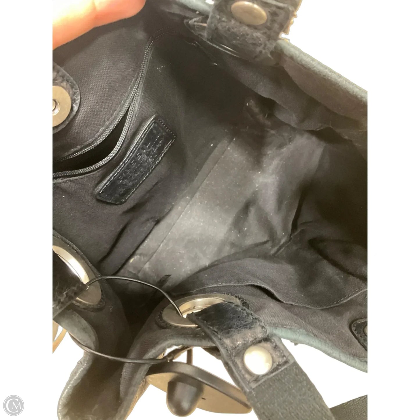 Handbag Leather By Fossil, Size: Medium