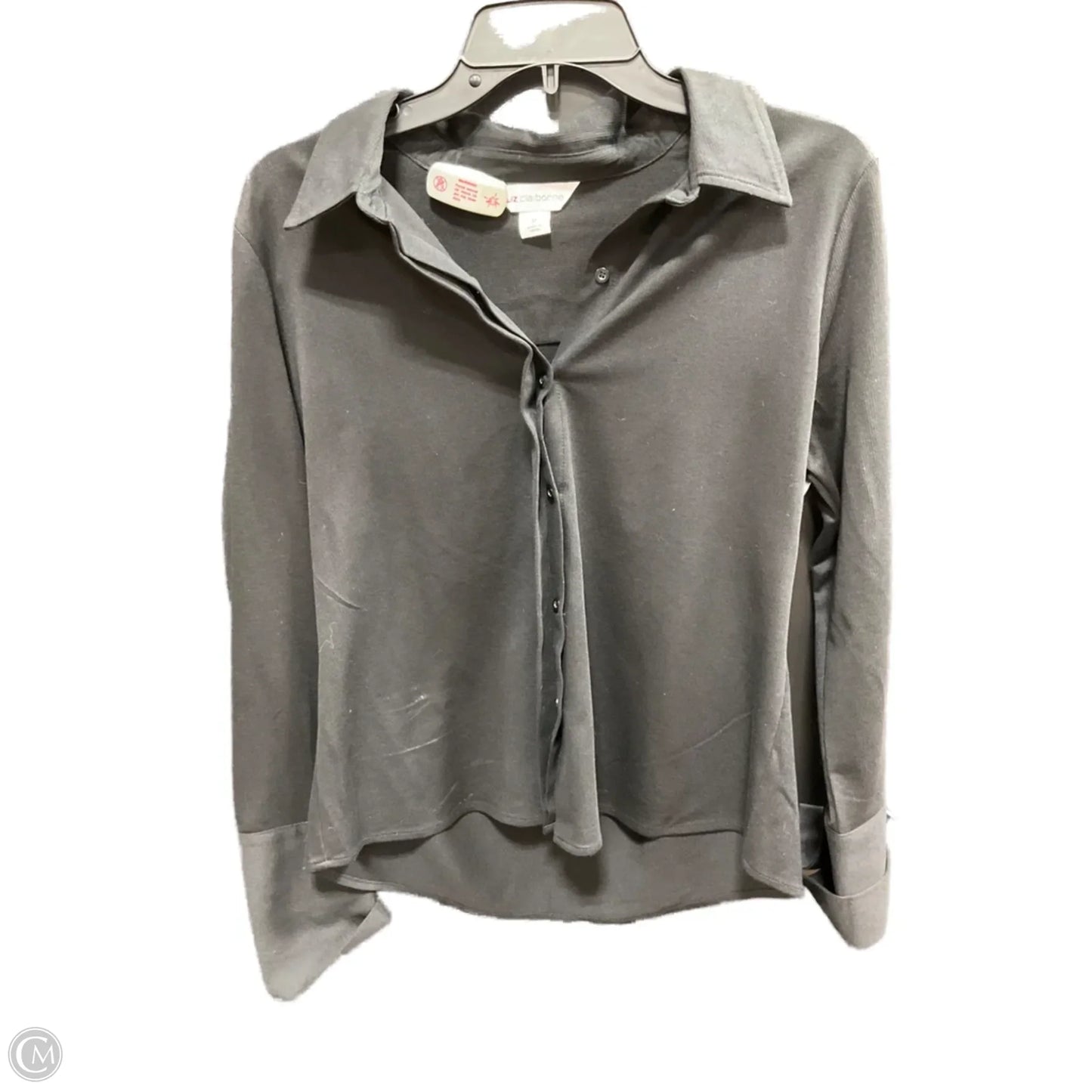 Blouse Long Sleeve By Liz Claiborne In Black, Size: M