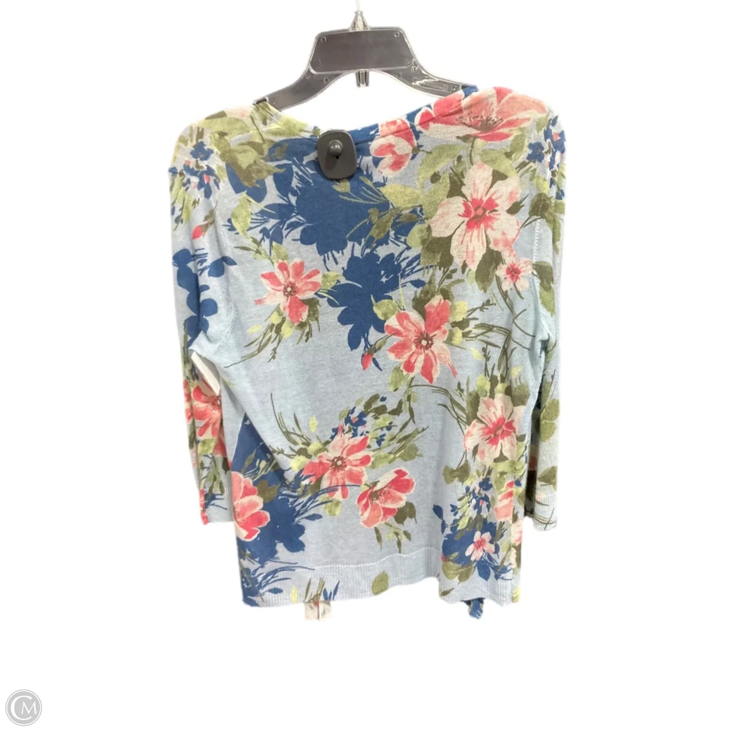 Cardigan By Chicos In Floral Print, Size: L