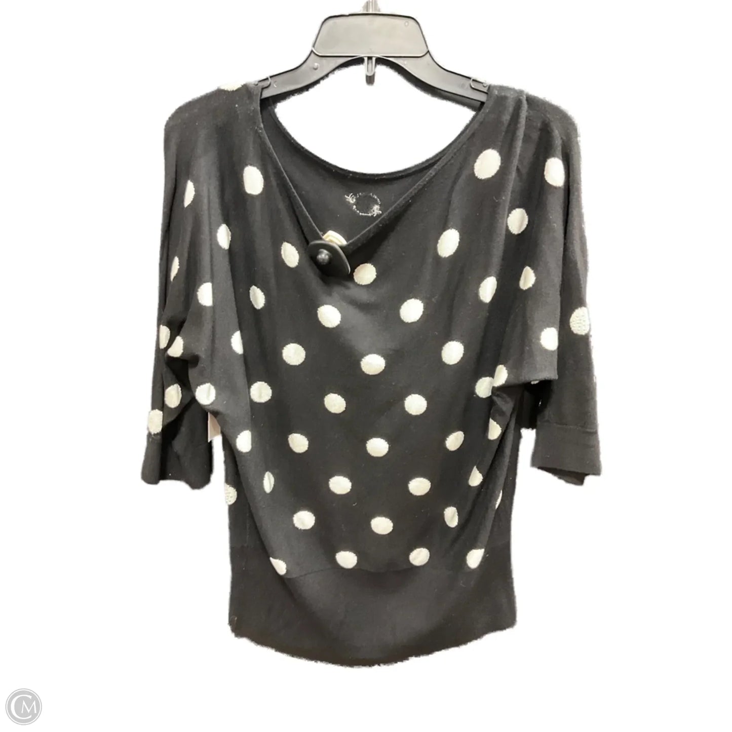 Top 3/4 Sleeve By White House Black Market In Polkadot Pattern, Size: M