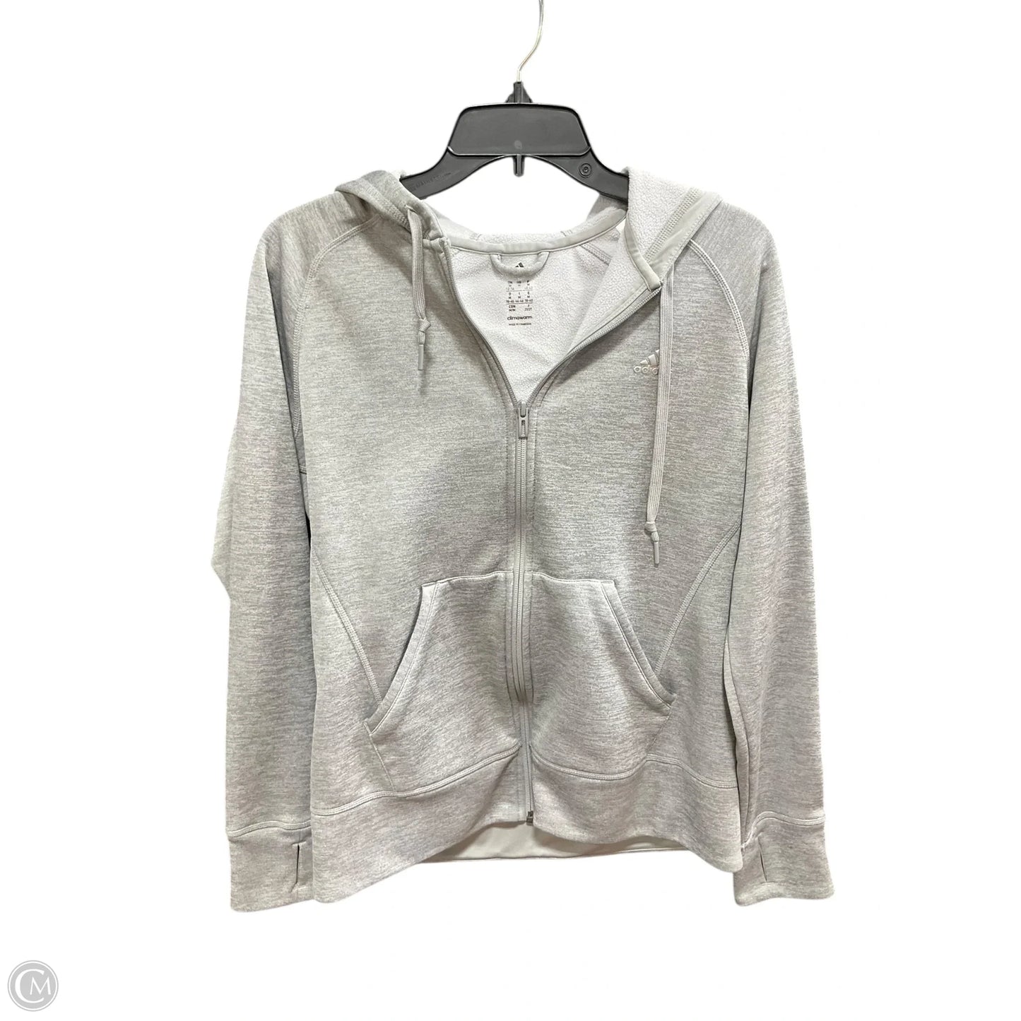 Athletic Jacket By Adidas In Grey, Size: M