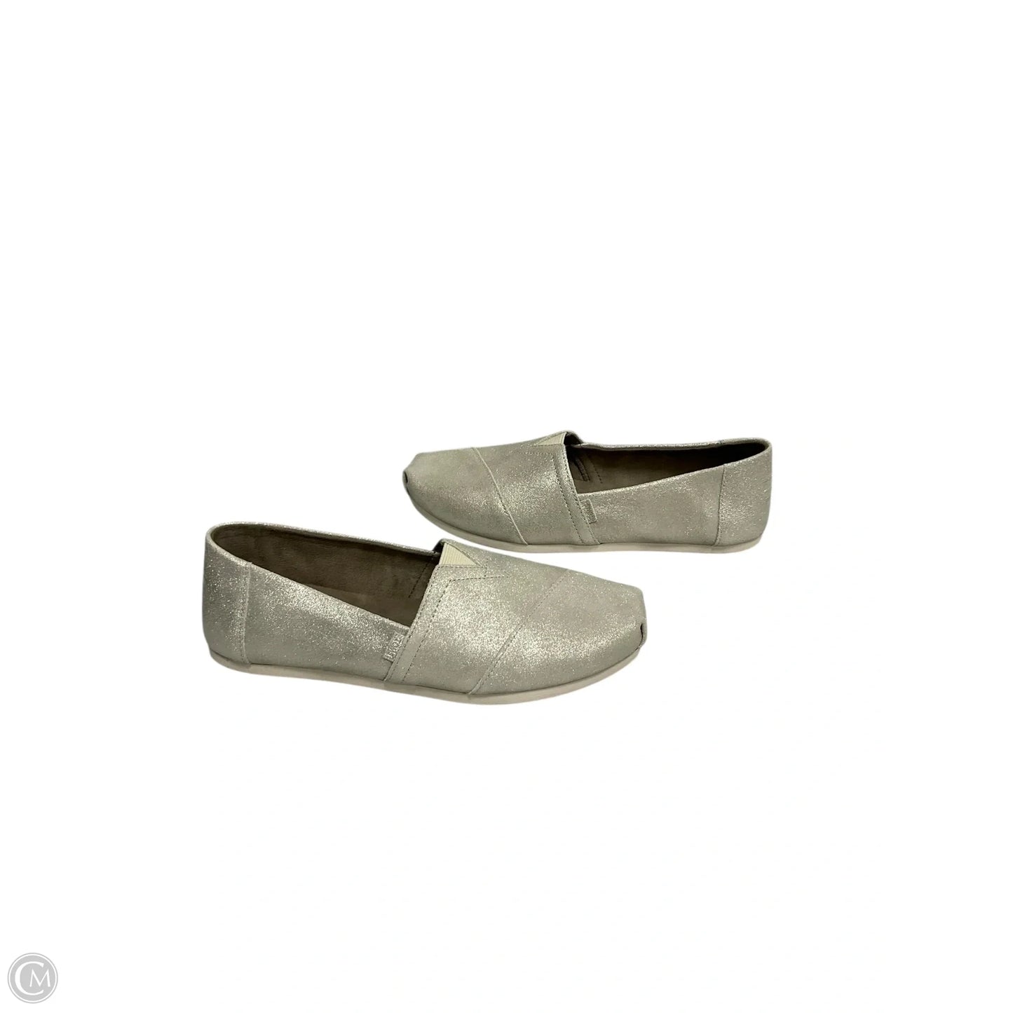 Shoes Flats By Toms In Silver, Size: 9