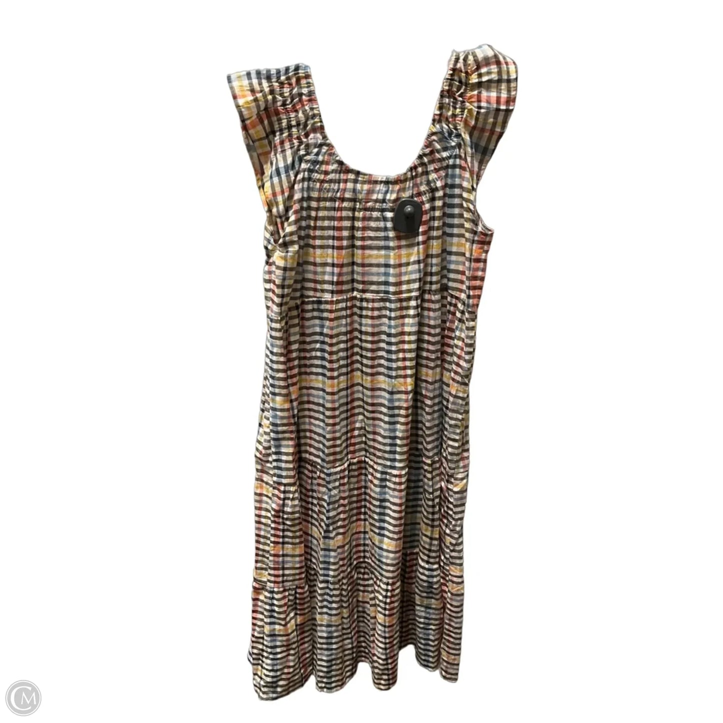 Dress Casual Midi By Loft In Plaid Pattern, Size: S