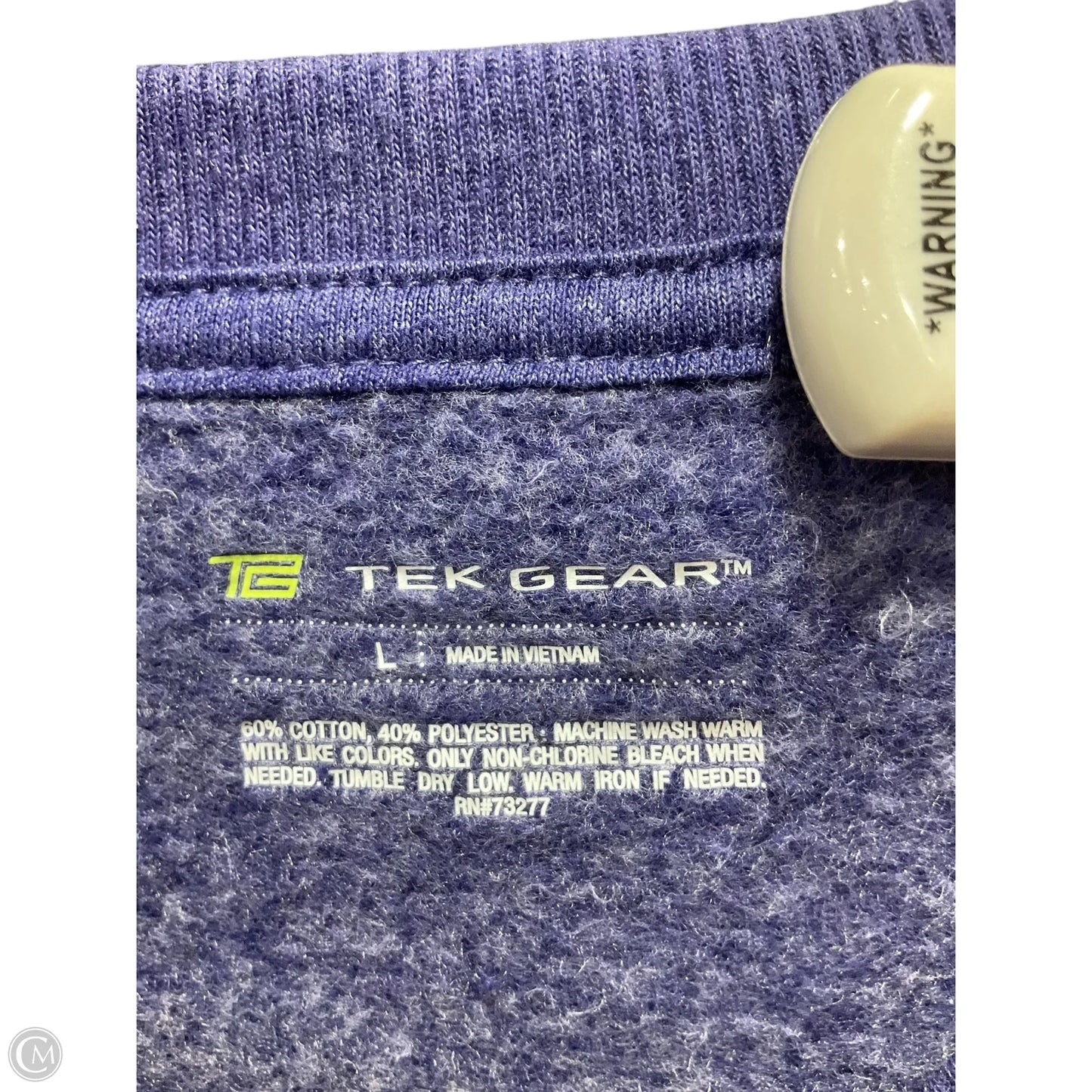 Athletic Sweatshirt Crewneck By Tek Gear In Blue & Grey, Size: L