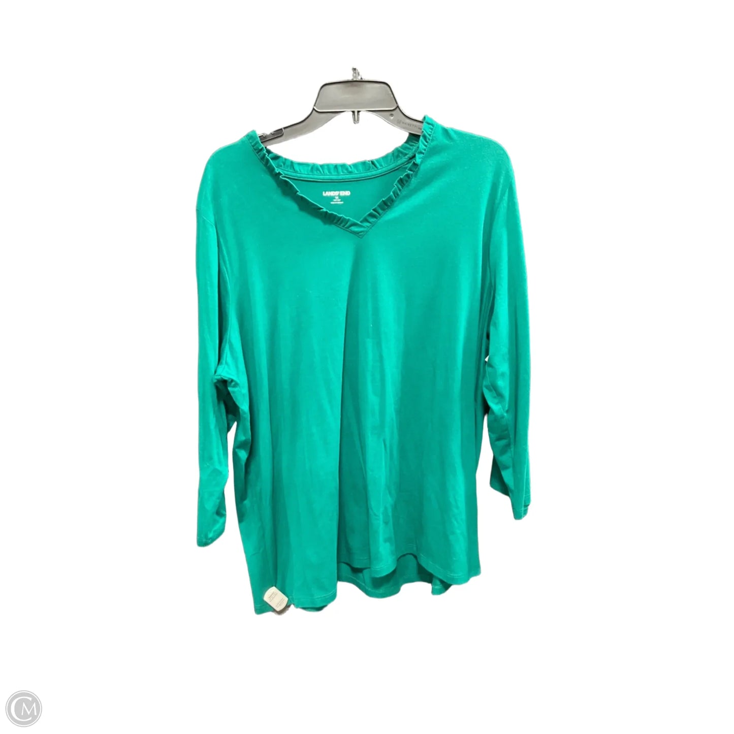Top Long Sleeve Basic By Lands End In Green, Size: 1x