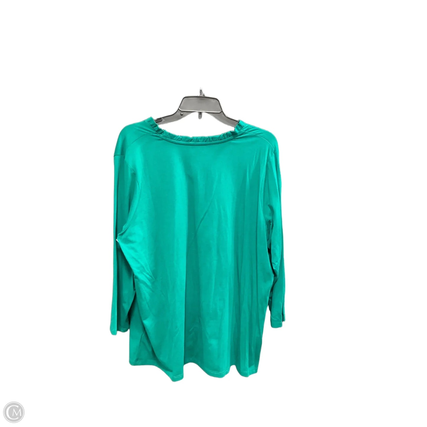 Top Long Sleeve Basic By Lands End In Green, Size: 1x