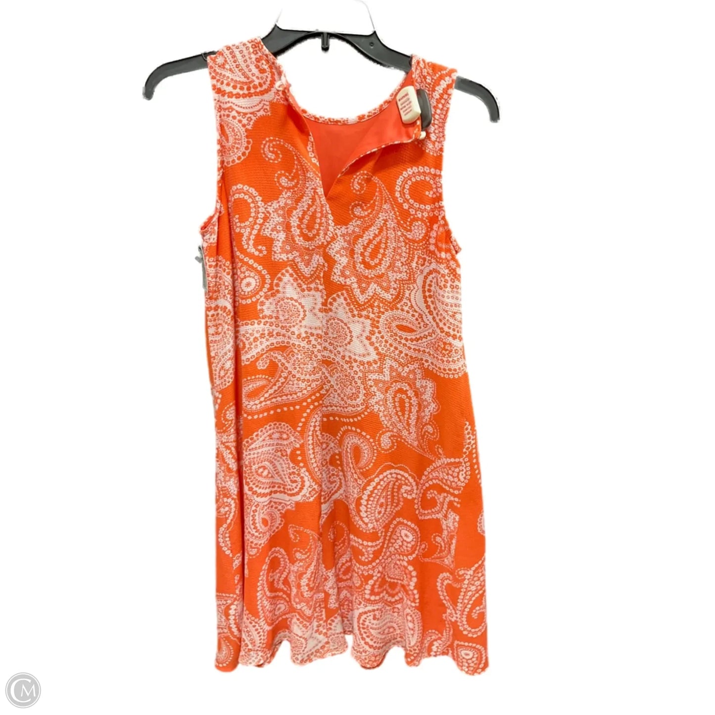 Dress Casual Short By Studio 1 In Orange & White, Size: 4