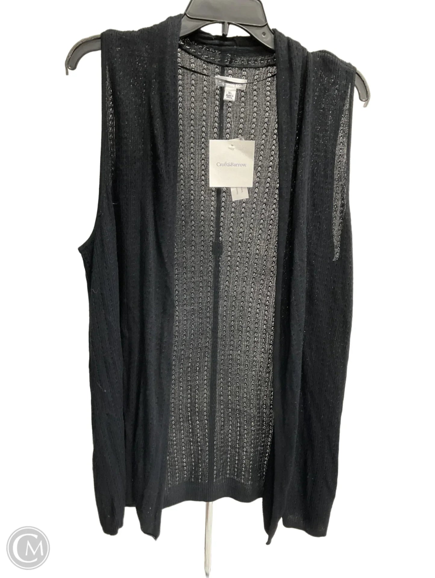 Vest Sweater By Croft And Barrow In Black, Size: Xl