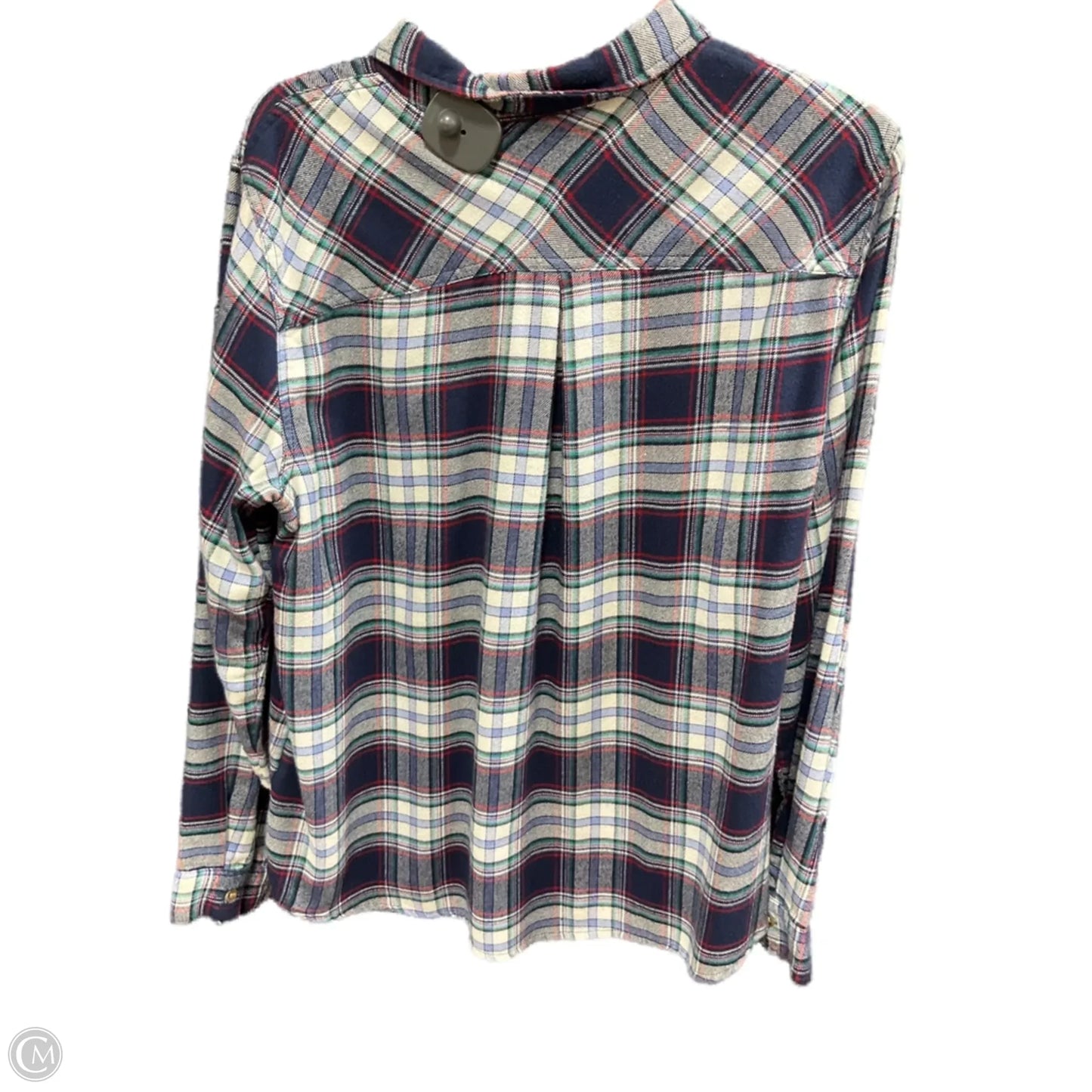 Blouse Long Sleeve By Maurices In Plaid Pattern, Size: Xl