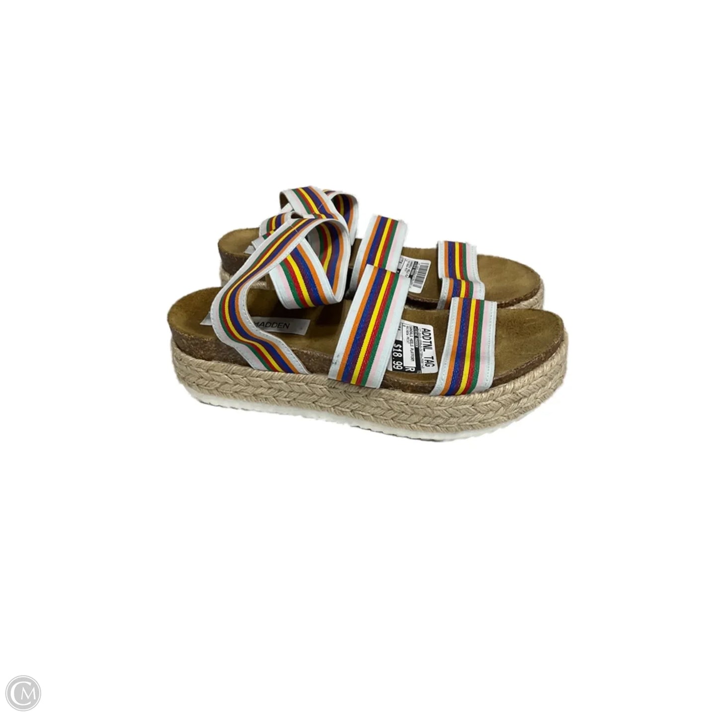 Sandals Heels Platform By Steve Madden In Rainbow Print, Size: 8