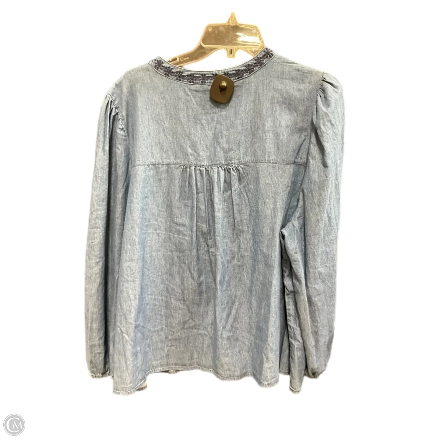 Top Long Sleeve By Falls Creek In Blue, Size: 2x