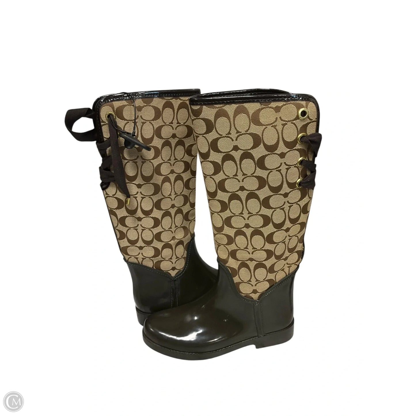 Boots Designer By Coach In Beige, Size: 8