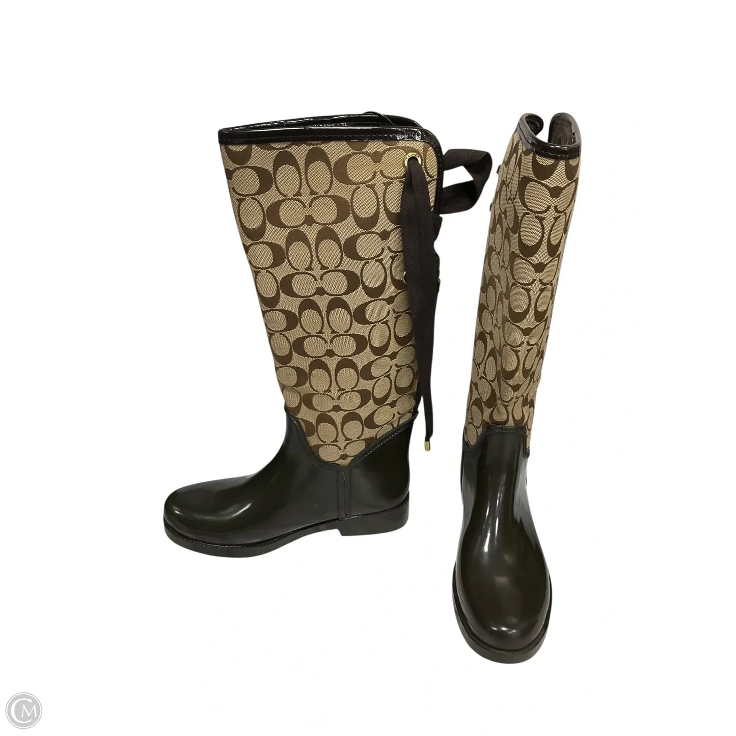 Boots Designer By Coach In Beige, Size: 8