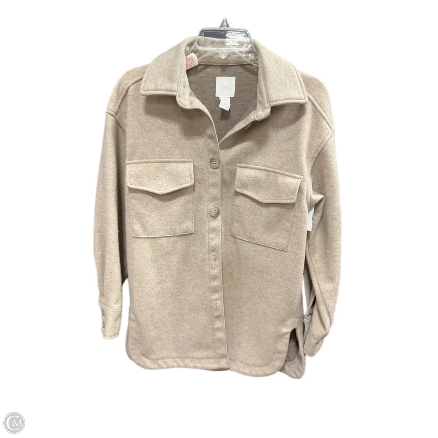 Jacket Shirt By H&m In Tan, Size: Xs