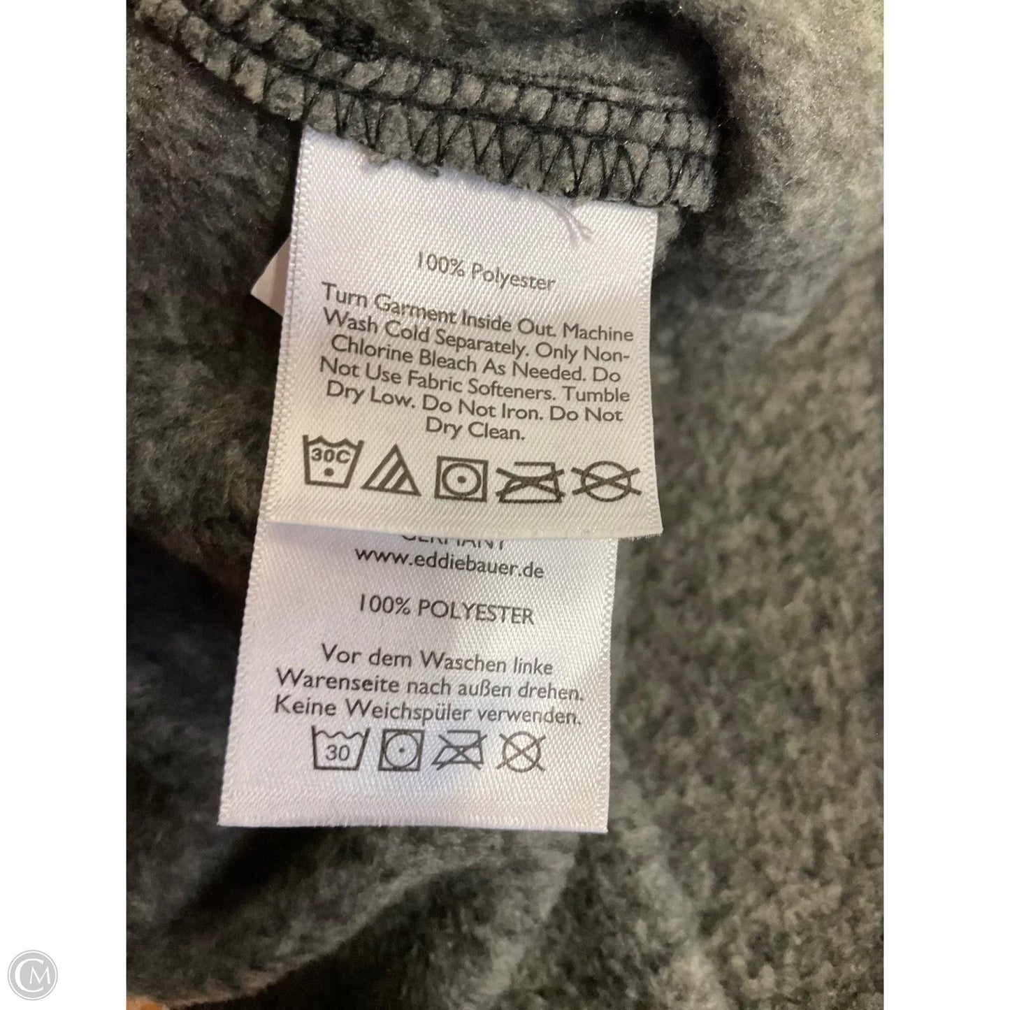 Athletic Top Long Sleeve Collar By Eddie Bauer In Grey, Size: L