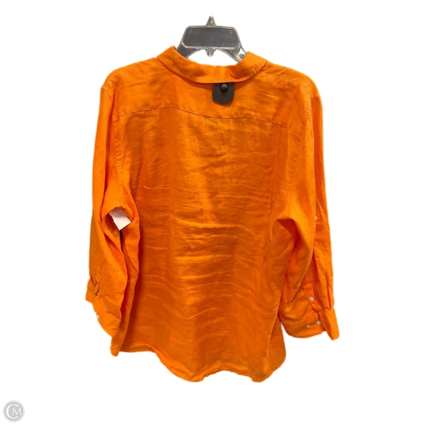 Blouse Long Sleeve By Lauren By Ralph Lauren In Orange, Size: Xl