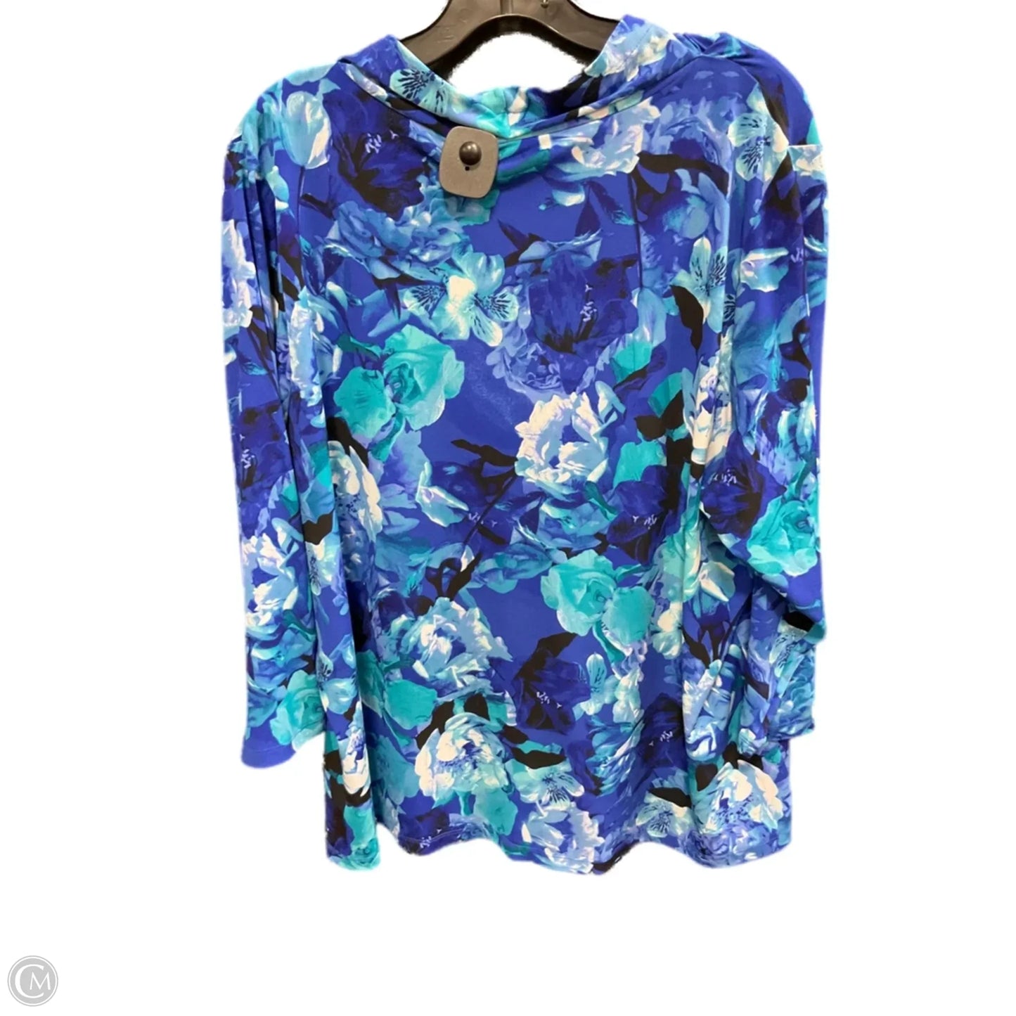 Top Long Sleeve By Calvin Klein In Blue, Size: 2x