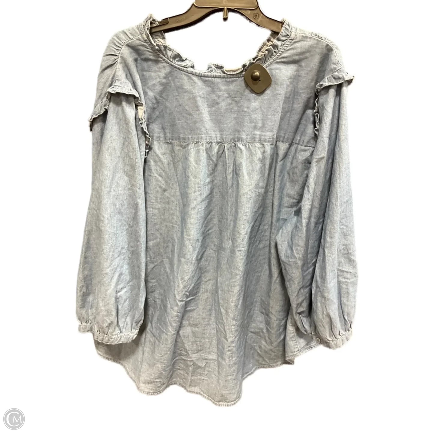 Top 3/4 Sleeve By Lc Lauren Conrad In Blue, Size: 3x