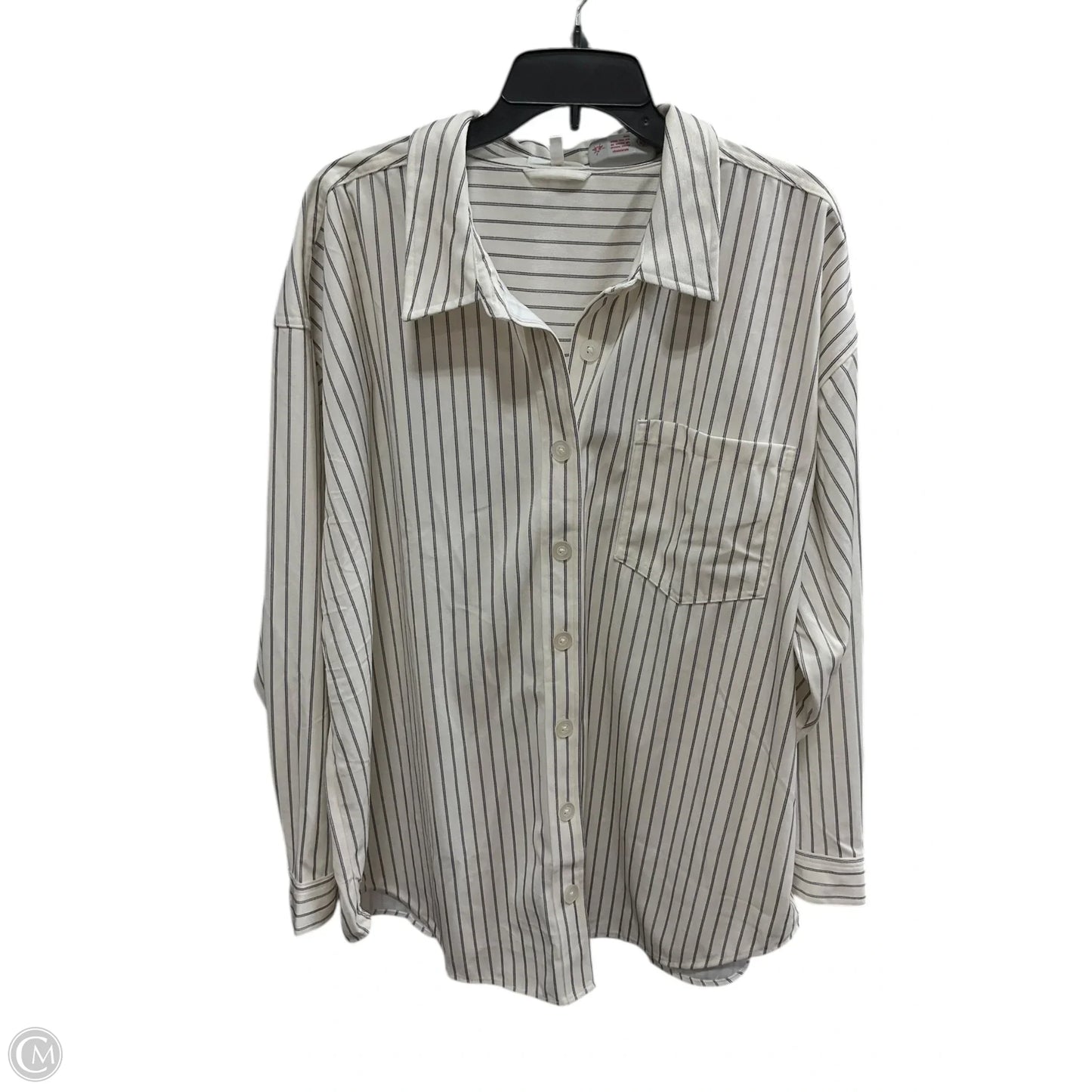 Blouse Long Sleeve By Maurices In Striped Pattern, Size: 2x