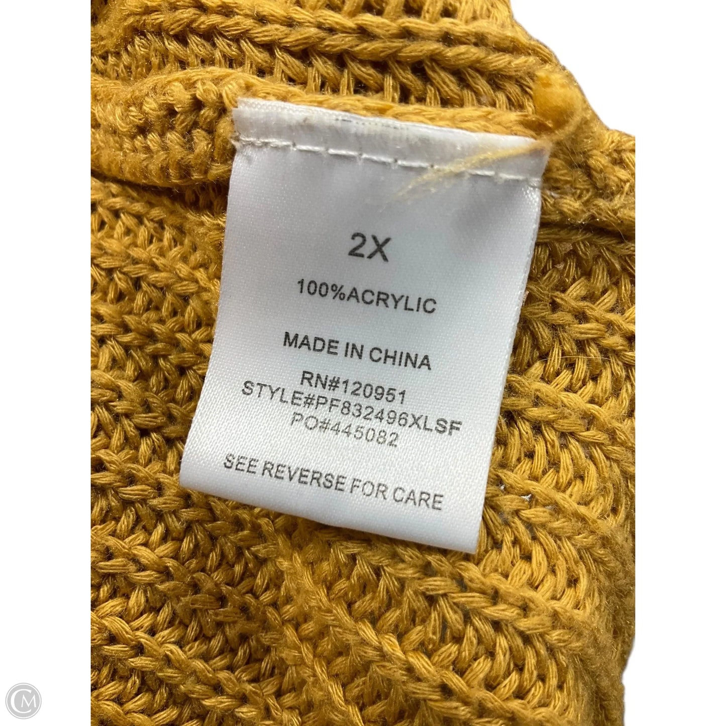 Cardigan By Clothes Mentor In Yellow, Size: 2x