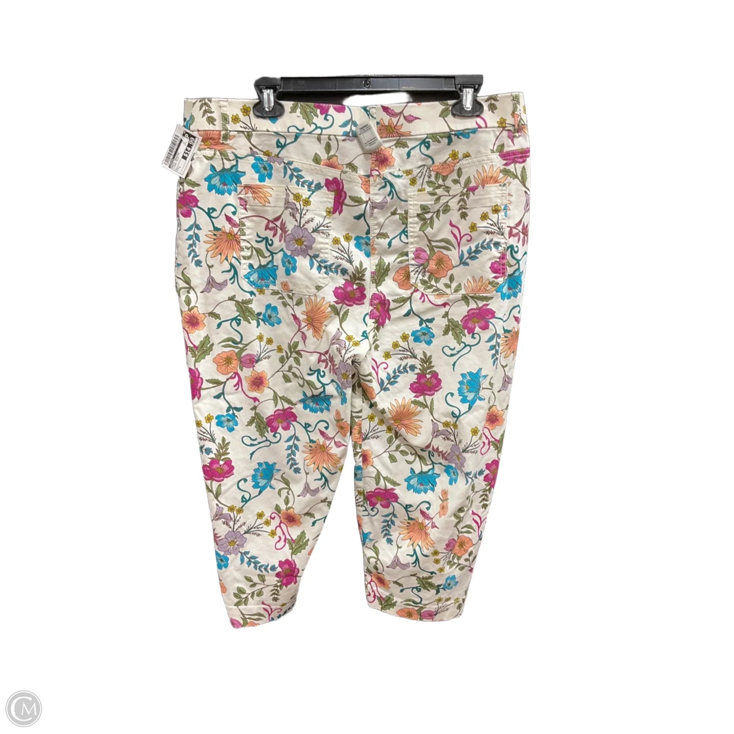 Pants Cropped By Chicos In Floral Print, Size: L