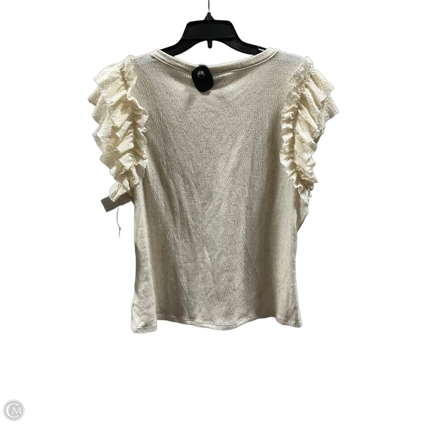 Top Short Sleeve By Frye And Co In Cream, Size: Xl