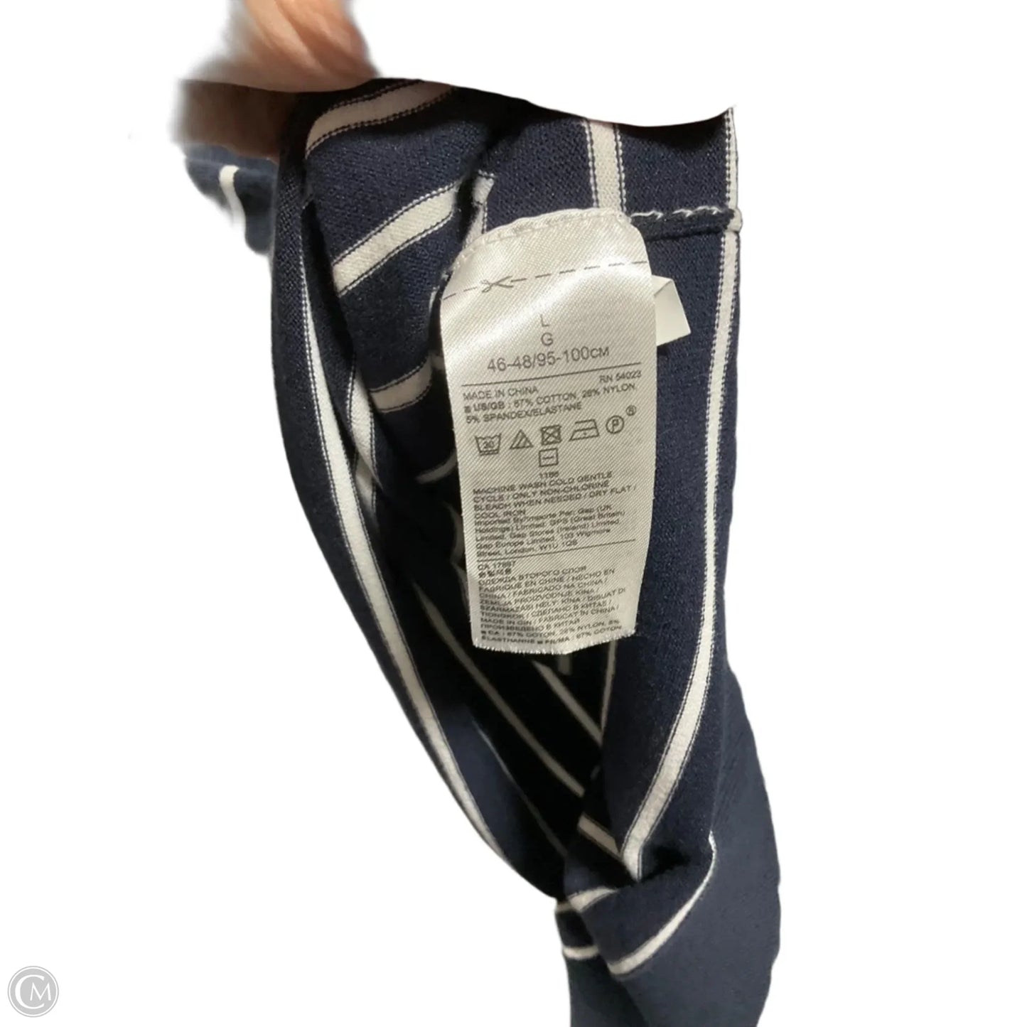 Top Short Sleeve By Banana Republic In Navy, Size: L