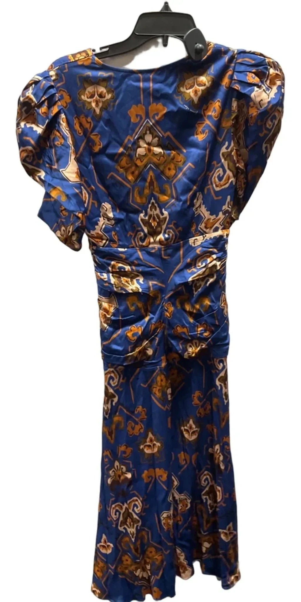 Dress Casual Midi By Farm Rio In Blue & Gold, Size: Xs