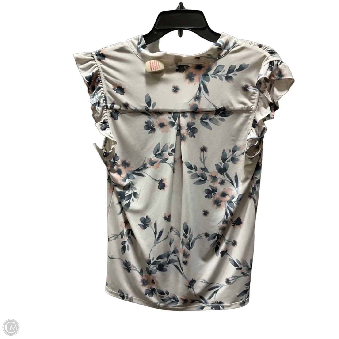Top Short Sleeve By Calvin Klein In Floral Print, Size: M