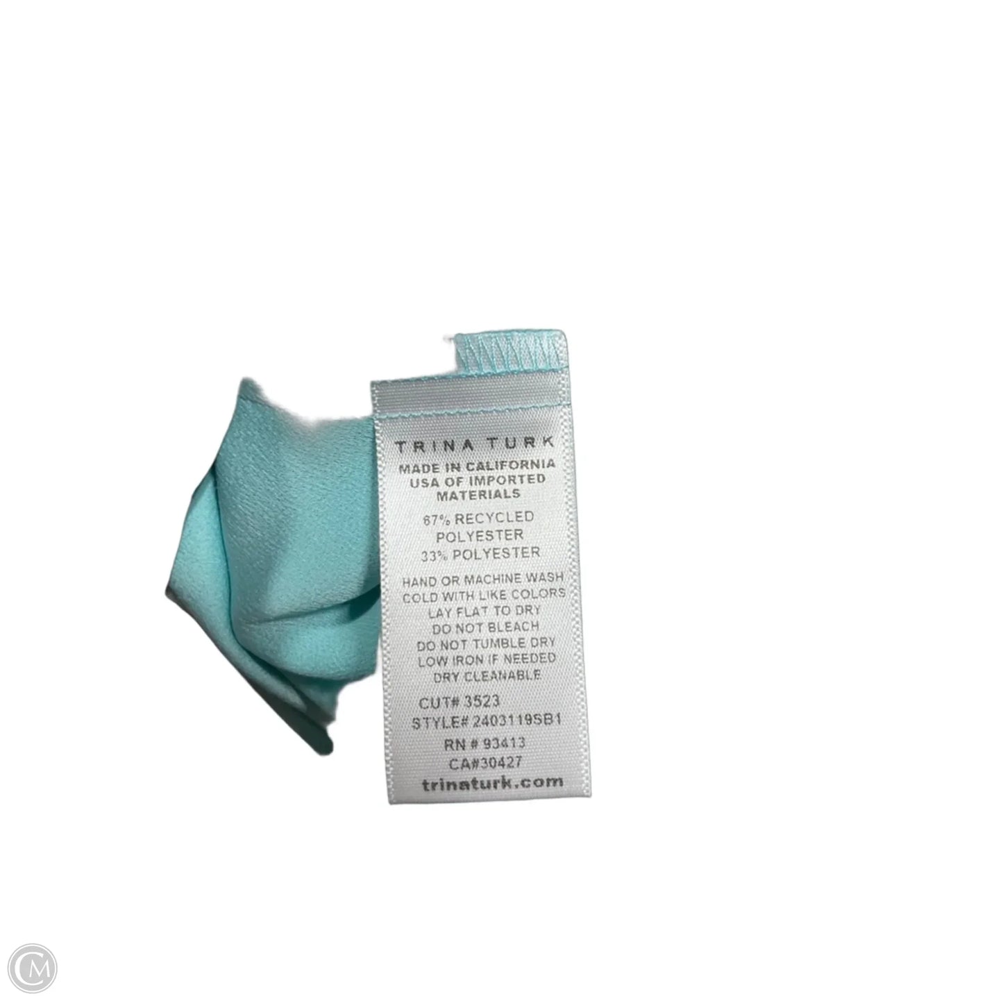 Top Short Sleeve By Trina By Trina Turk In Aqua, Size: L