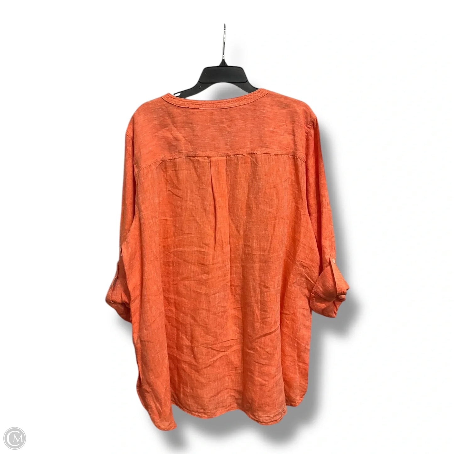 Blouse 3/4 Sleeve By Talbots In Orange, Size: 3x