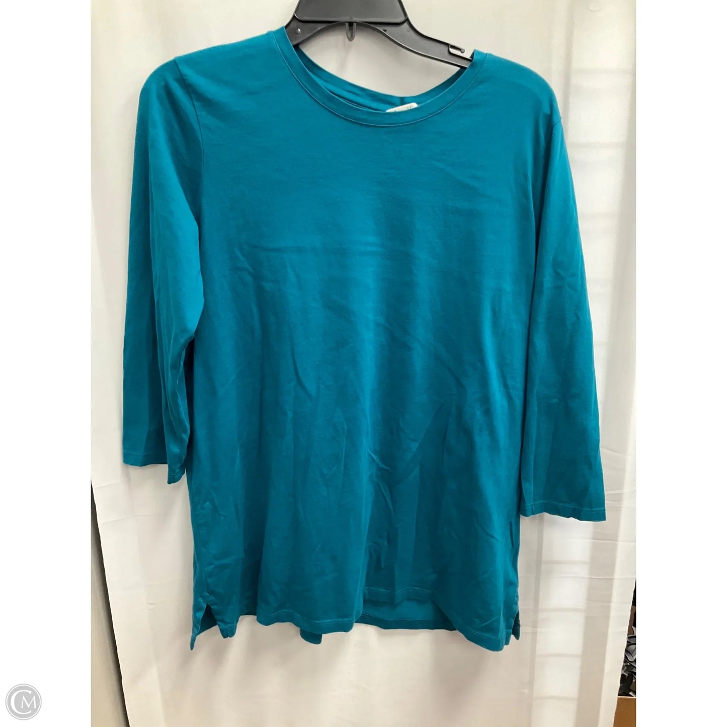 Top 3/4 Sleeve Basic By Lands End In Teal, Size: M
