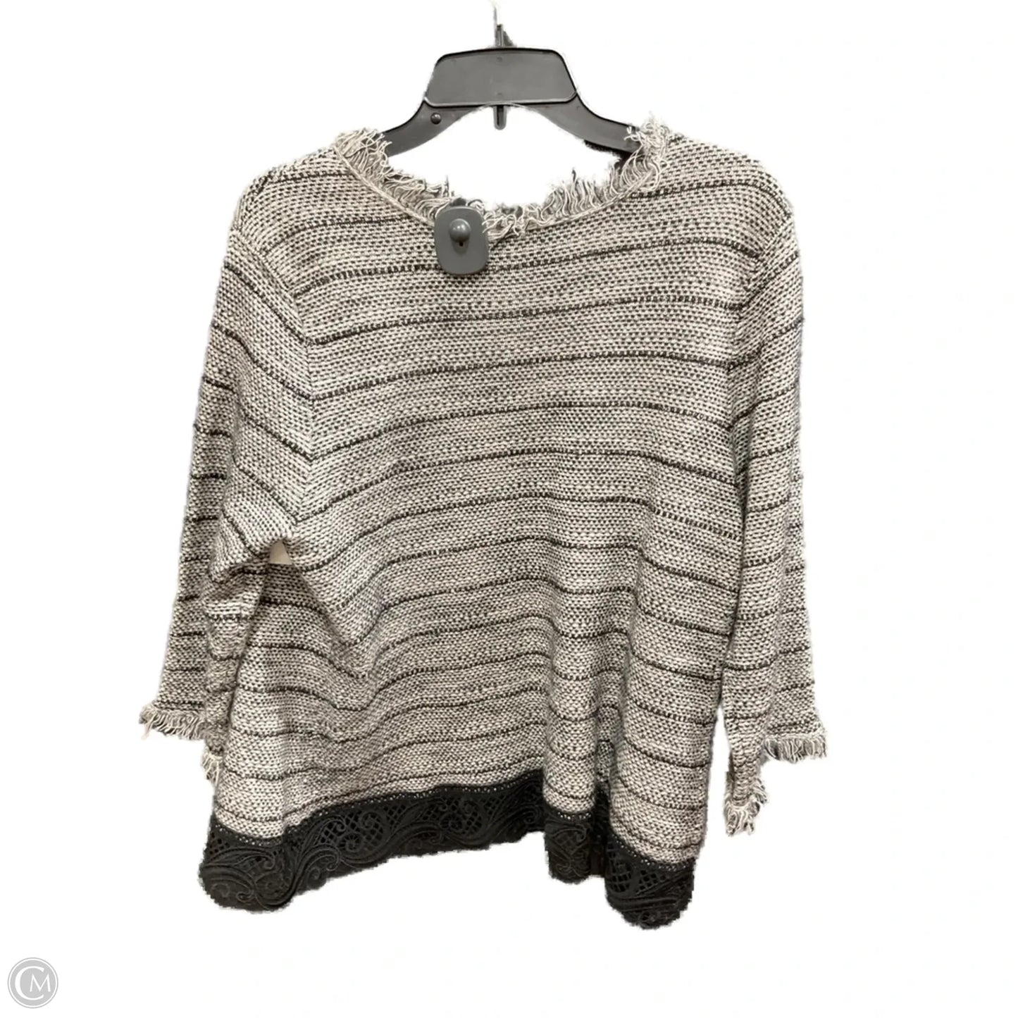 Cardigan By Chicos In Black & White, Size: L