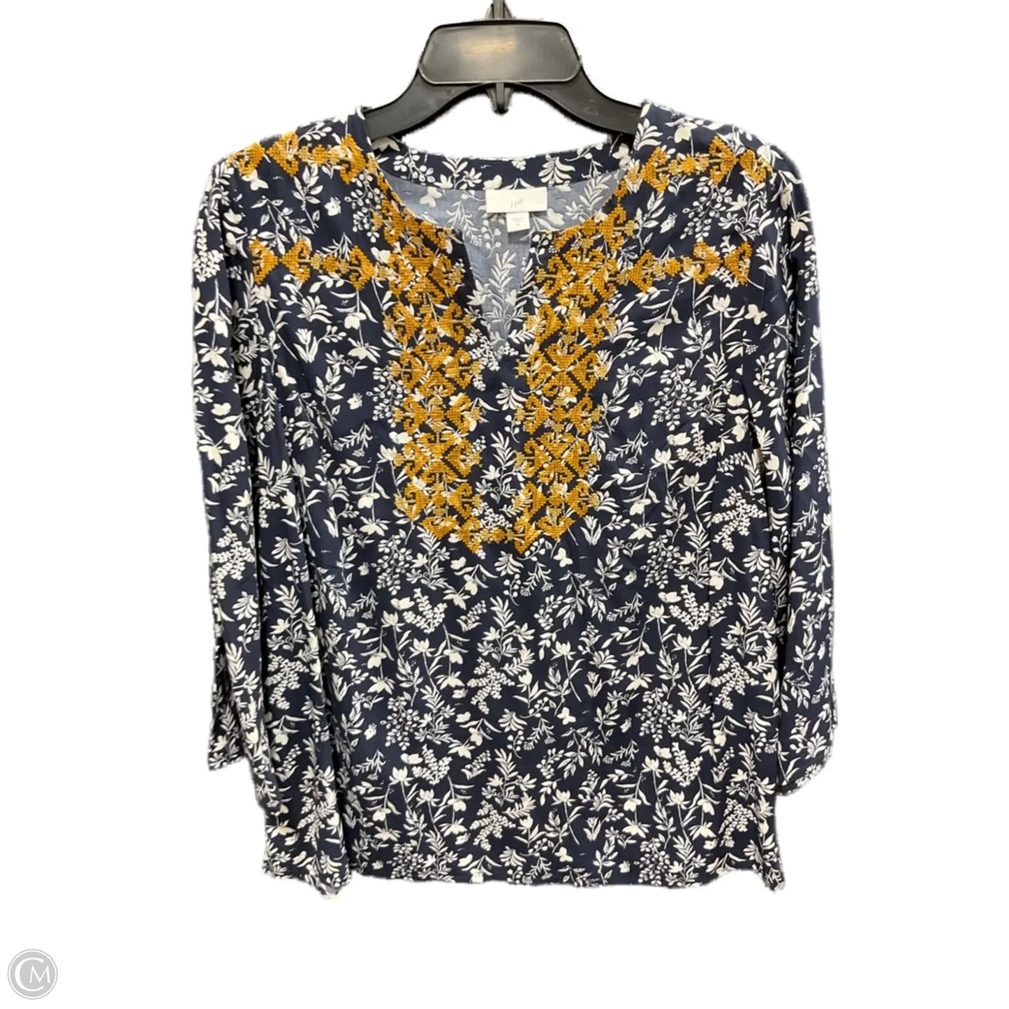 Top 3/4 Sleeve By J. Jill In Floral Print, Size: Xs